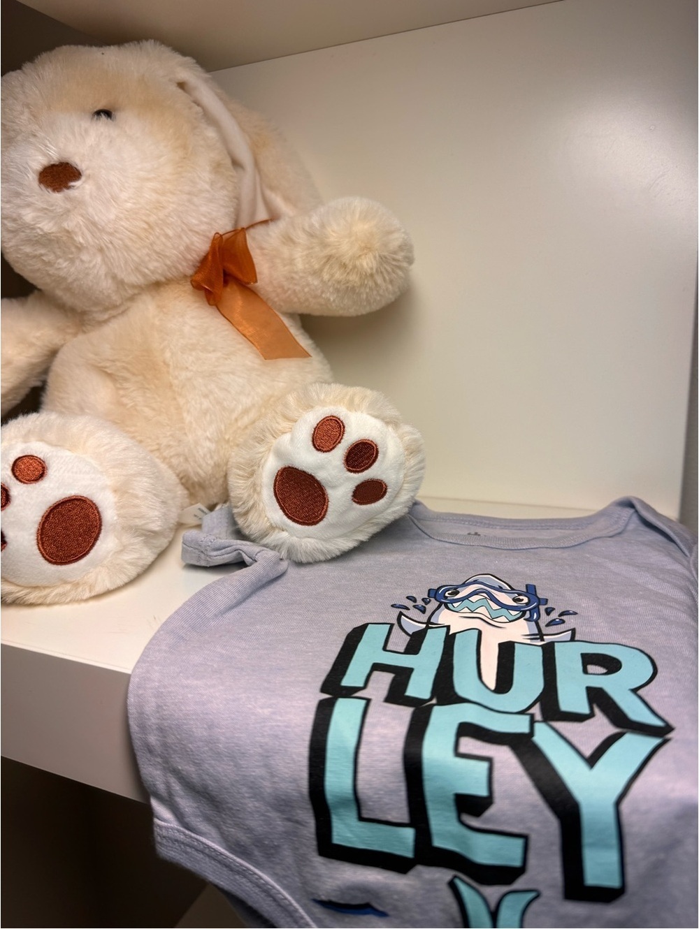 NWT Hurley Light Blue and Aqua Baby Onesie with Playful Wave Graphic